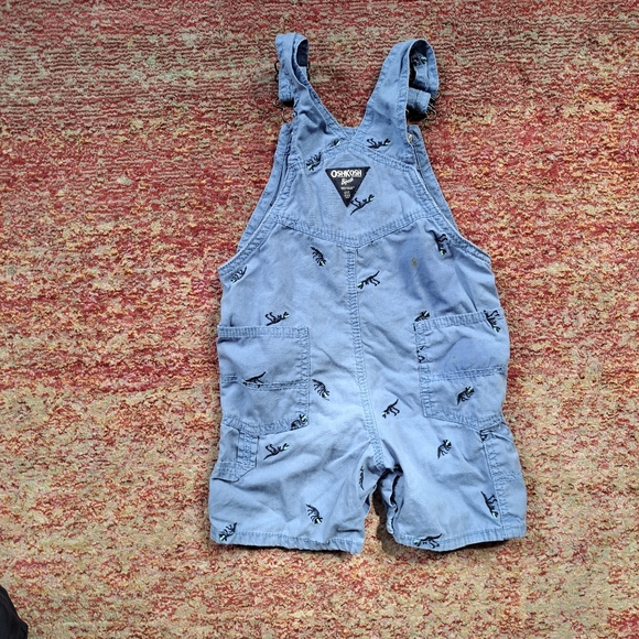 24 m Oshkosh B'Gosh Shorteralls /Blue Shorteralls / Dinosaur overalls - Picture 2 of 6